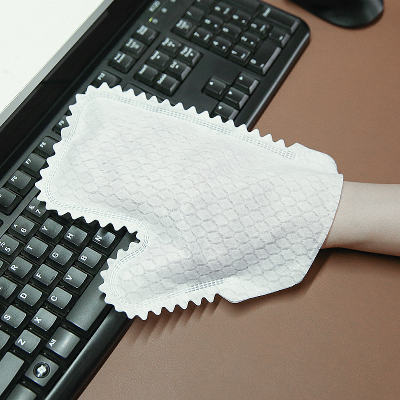 Pölyn poistaminen mukava ei-ärsyttämätön kertakäyttöinen kudottu hansikas